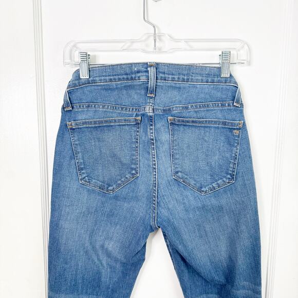 Madewell Maternity Skinny Jeans Stretchy Side Panels Distressed Look Size 28 - Picture 9 of 12